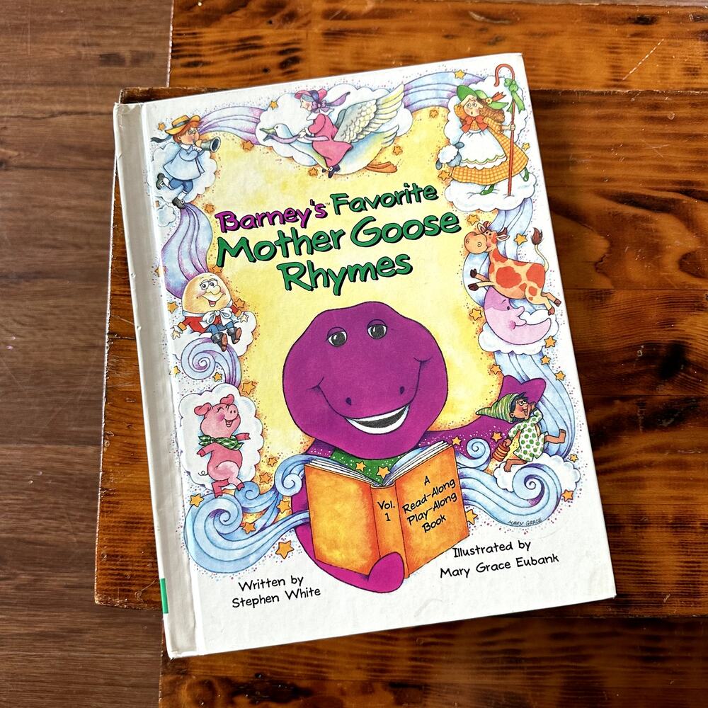 Vintage 1993 Barney's Favorite Mother Goose Rhymes Hardcover Book